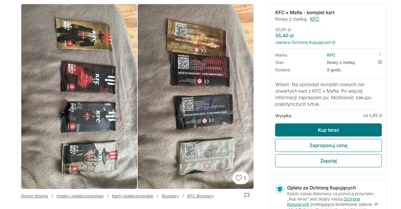 Oferty kart Mafia IRL od Friza na Vinted - ceny zafoliowanych paczek