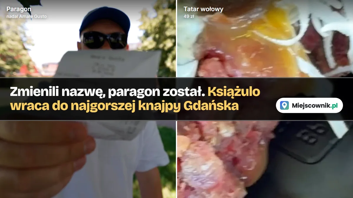 Zmienili nazwę, paragon został. Książulo wraca do najgorzej ocenianej restauracji w Gdańsku