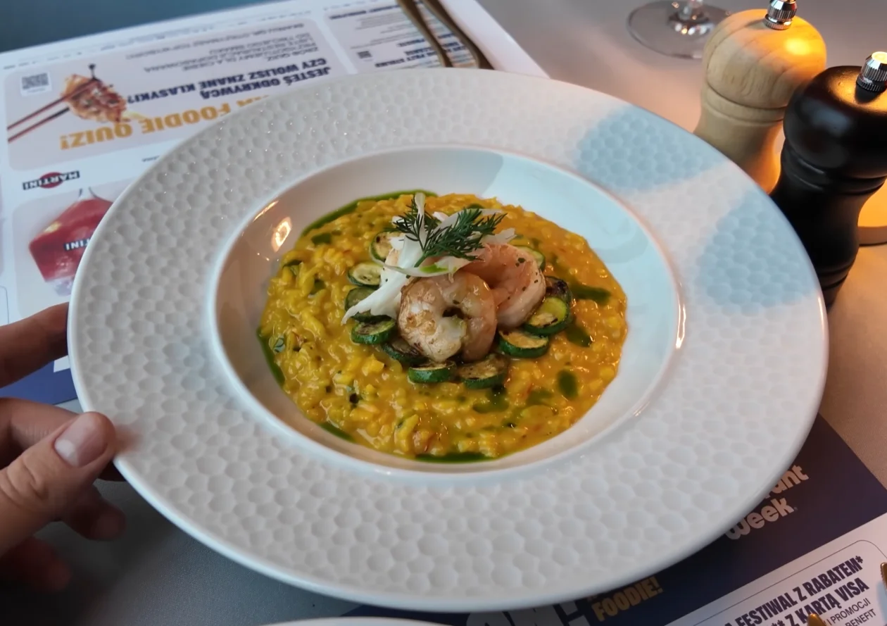 Floor Number Two - risotto szafranowe z krewetkami